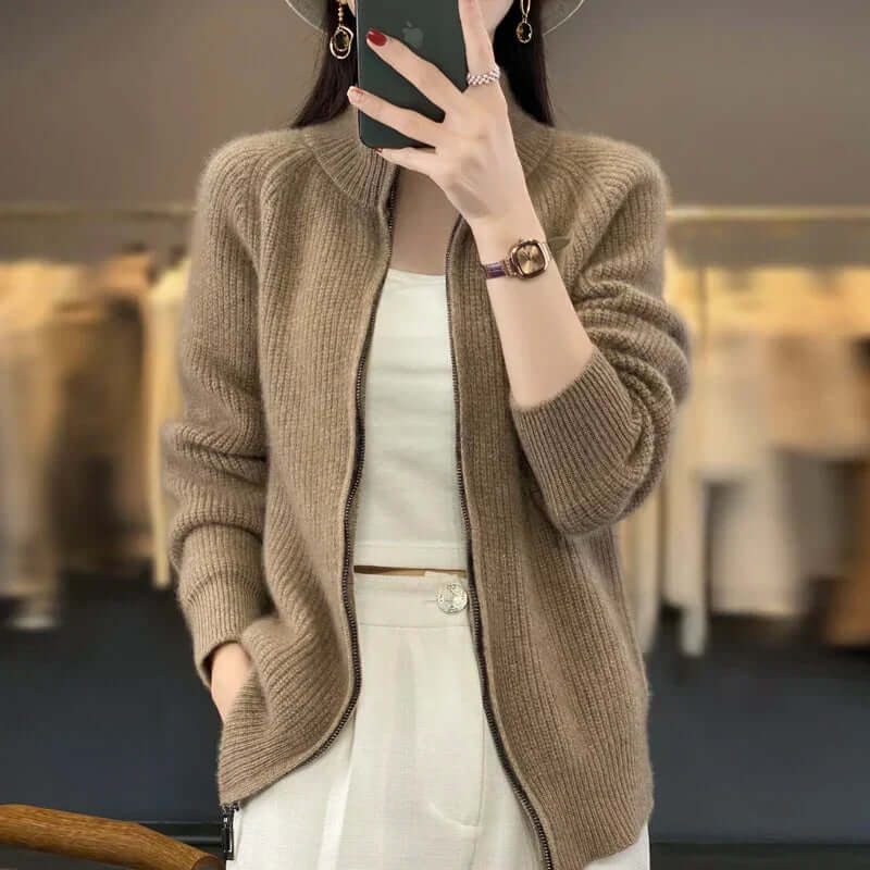 Samantha | Zipper Knit Sweater for Women