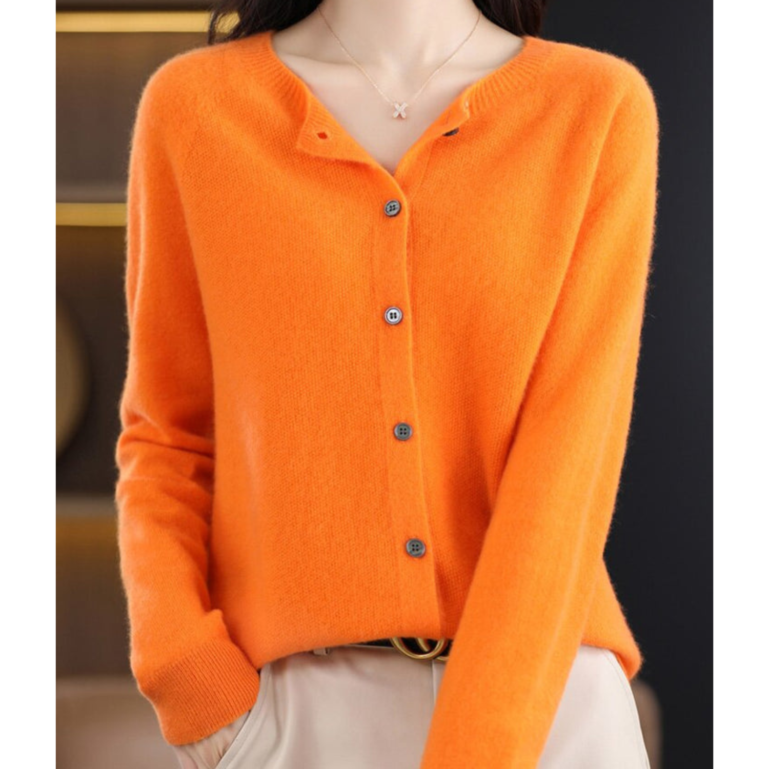 Isabella | Women’s Long Sleeve Classic Button Merino And Wool Sweaters