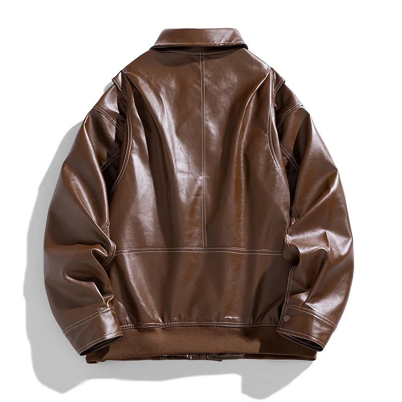 Cory | Men’s Modern Oversized Leather Bomber Jacket