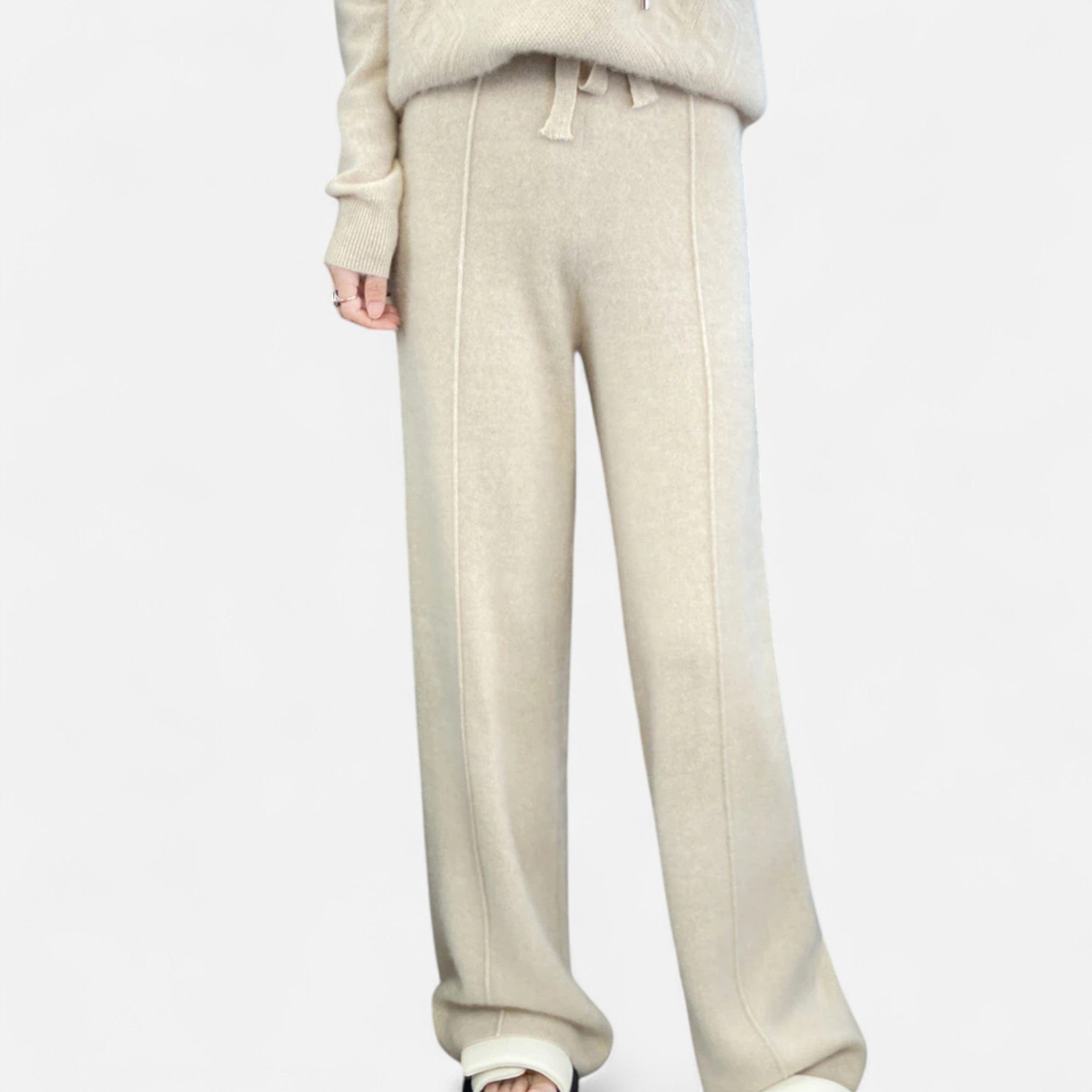 Isabel | Women’s Wide Leg Comfy Fit Classic Wool Trousers