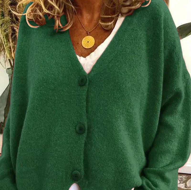 Claire | Women’s Loose Fit V-Neck Cozy Knit Cardigan