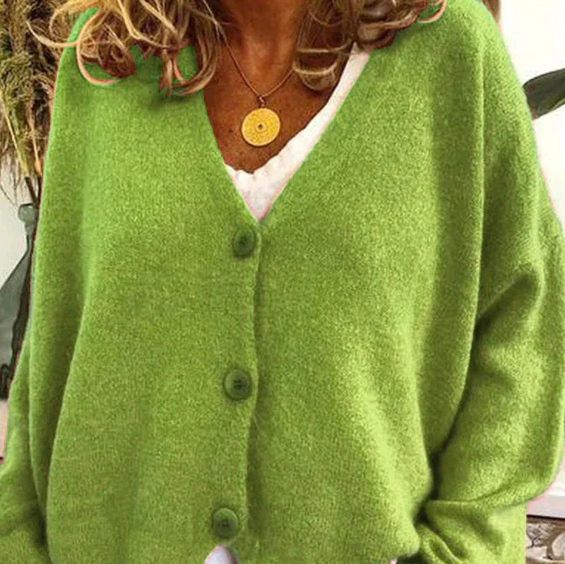 Claire | Women’s Loose Fit V-Neck Cozy Knit Cardigan