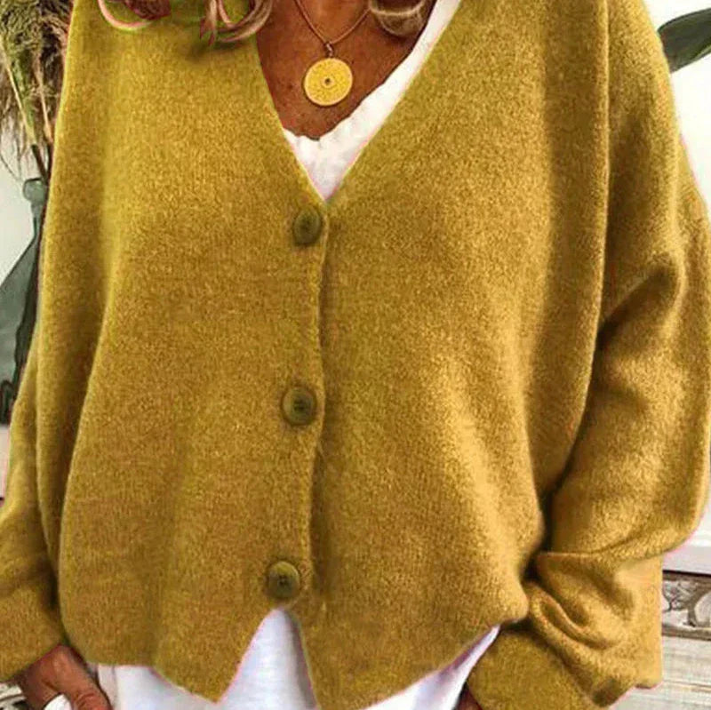Claire | Women’s Loose Fit V-Neck Cozy Knit Cardigan