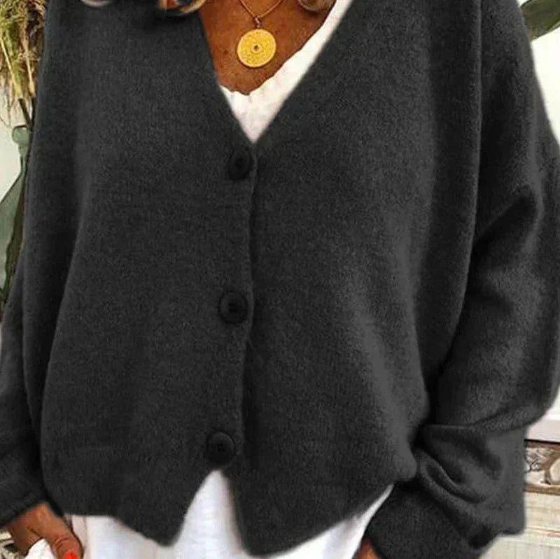 Claire | Women’s Loose Fit V-Neck Cozy Knit Cardigan