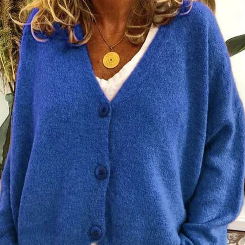 Claire | Women’s Loose Fit V-Neck Cozy Knit Cardigan