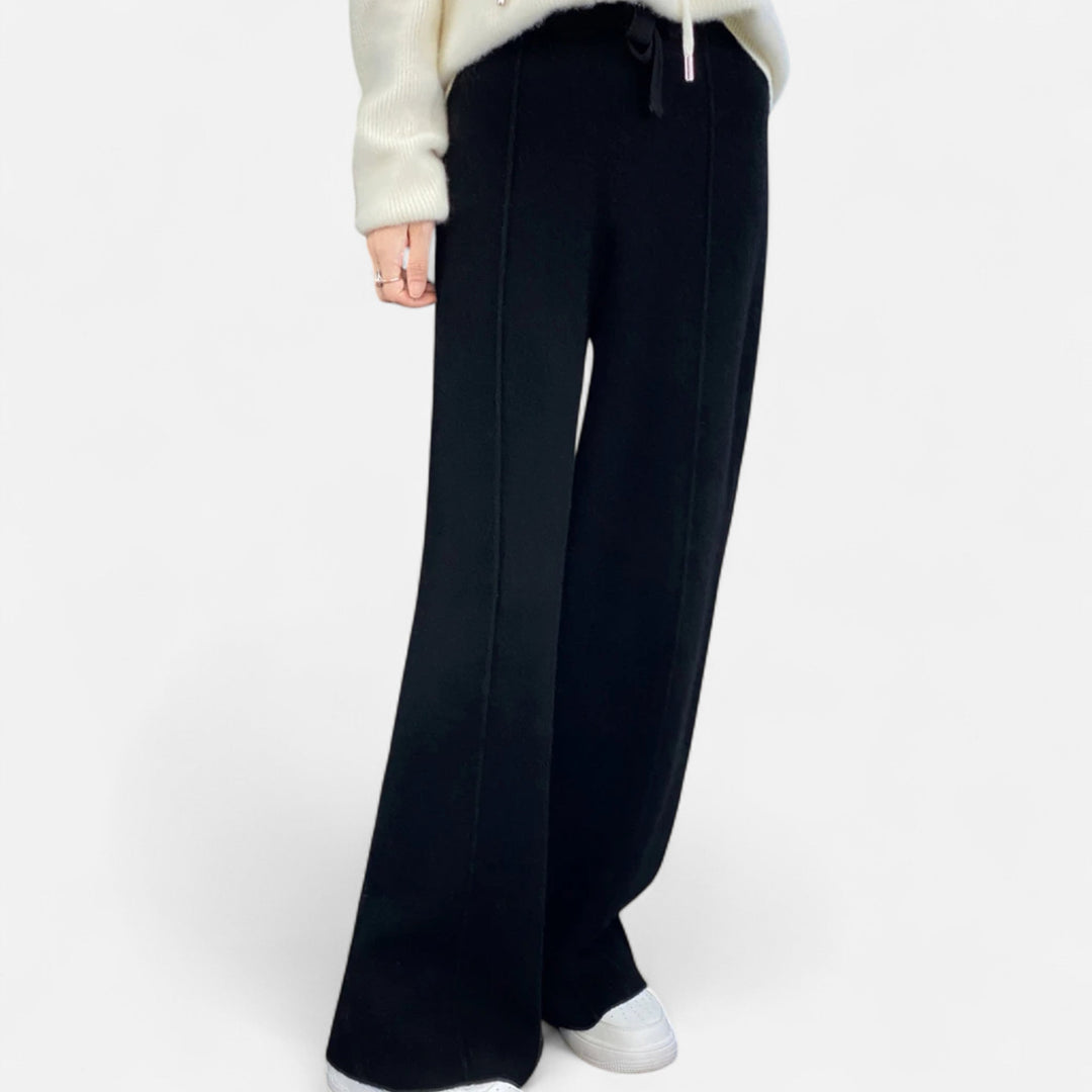 Isabel | Women’s Wide Leg Comfy Fit Classic Wool Trousers