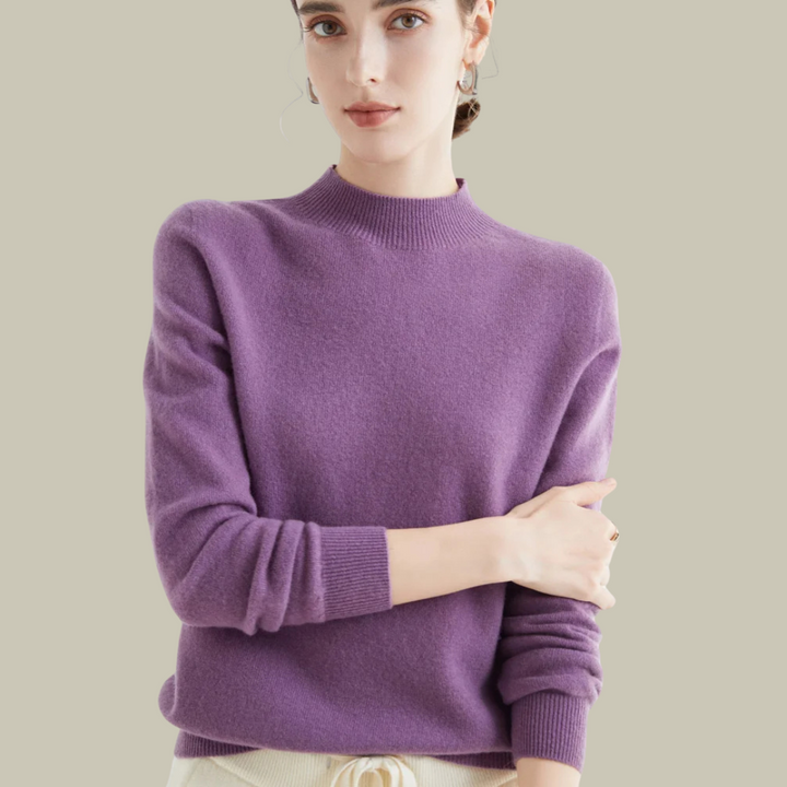Ivy | Women’s High Neck Slim Fit Merino Wool Sweaters