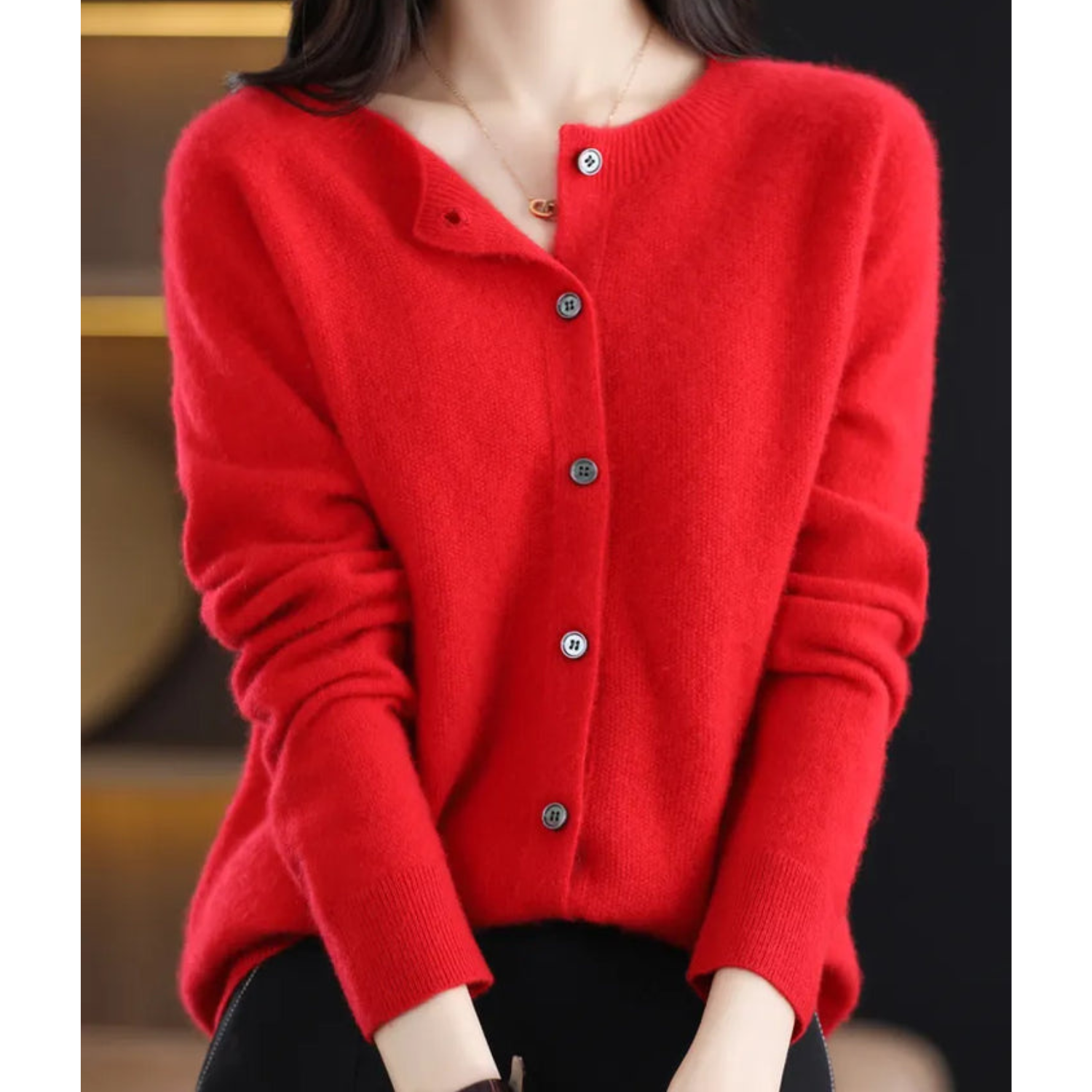Isabella | Women’s Long Sleeve Classic Button Merino And Wool Sweaters