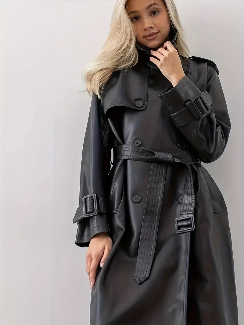 Eleanor | Women’s Long Belted Double-Breasted Trench Coat