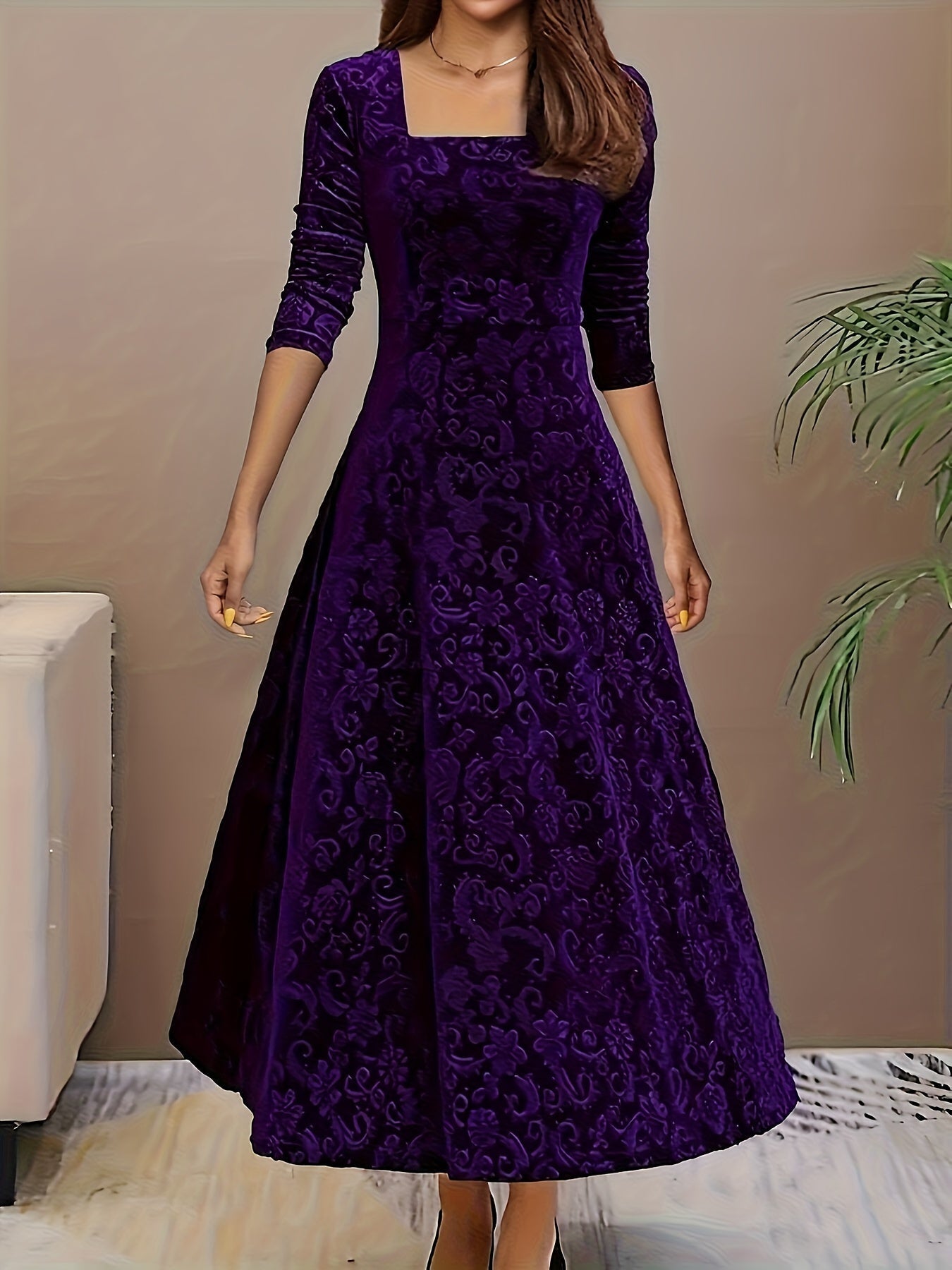 Amelia | Women’s Square Neck Party Dress