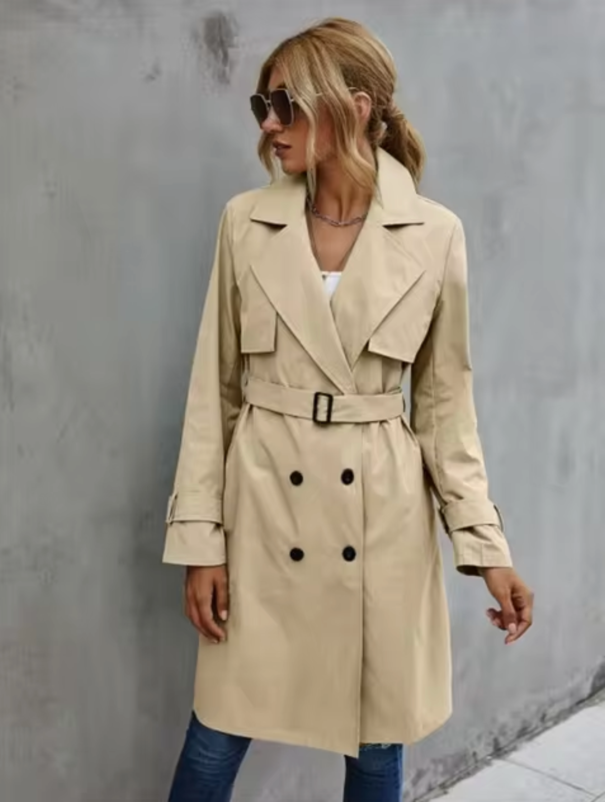 Beatrice | Women’s Double Breasted Belted Trench Coat