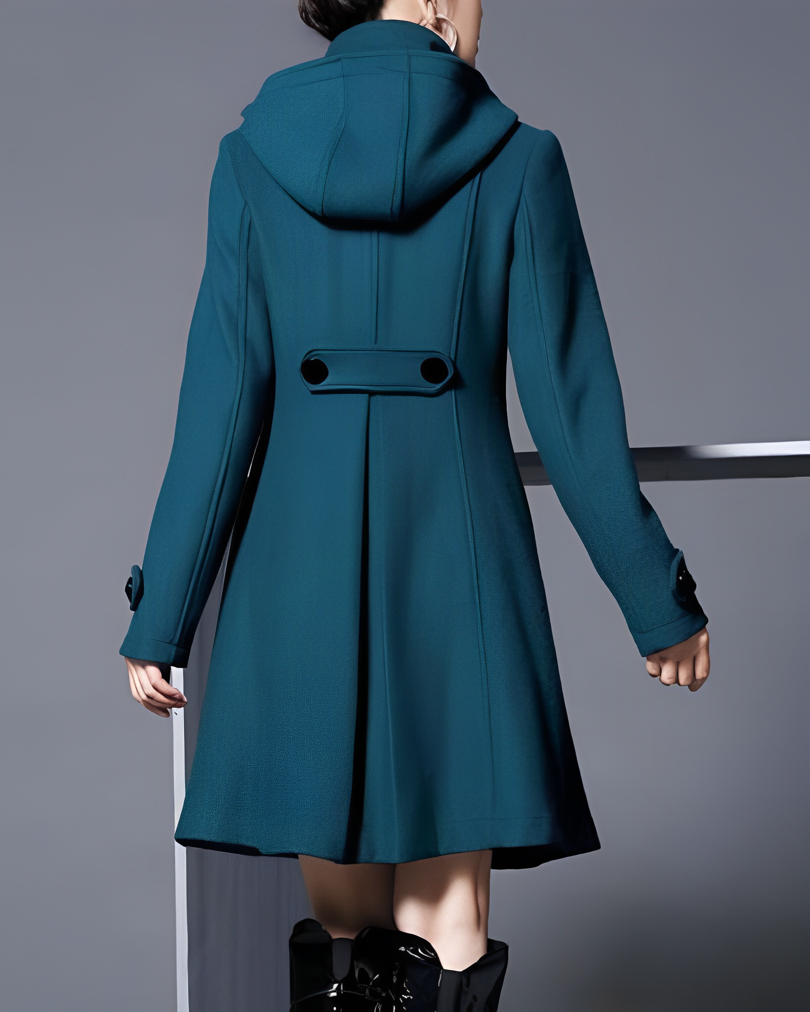 Bella | Women’s Elegant Hooded Button-Down Coat