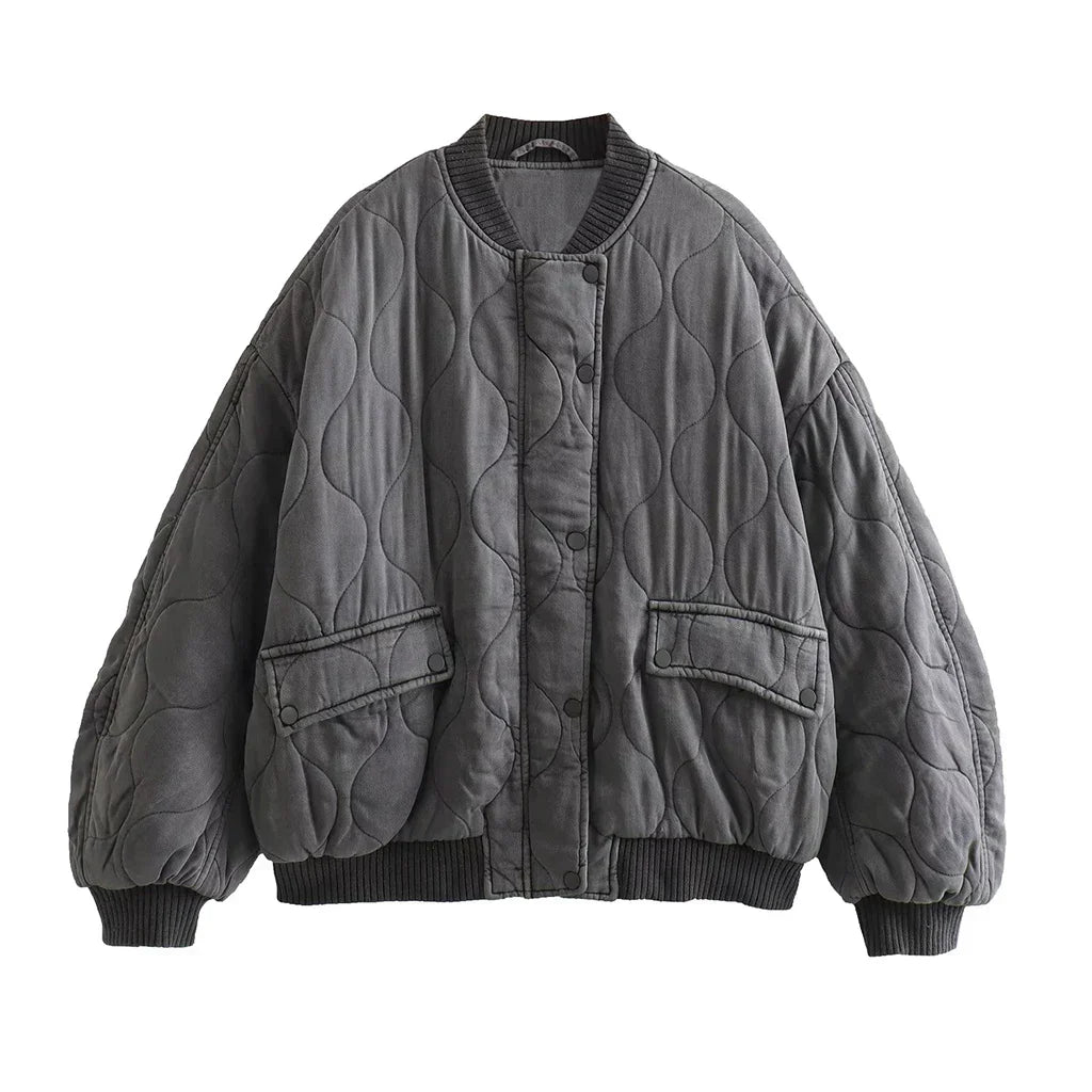 Ella | Women’s Oversized Quilted Casual Bomber Jacket