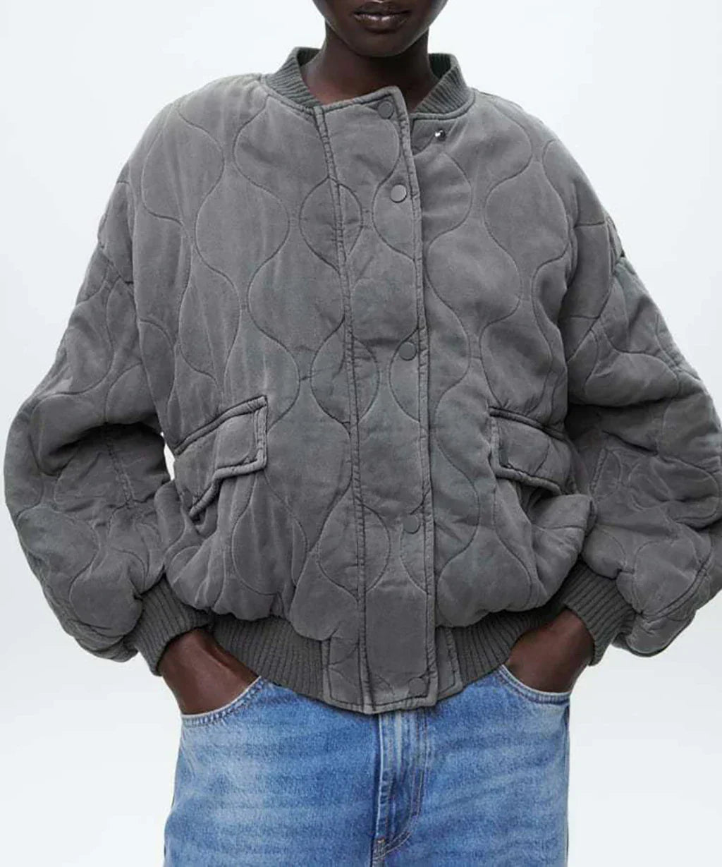 Ella | Women’s Oversized Quilted Casual Bomber Jacket