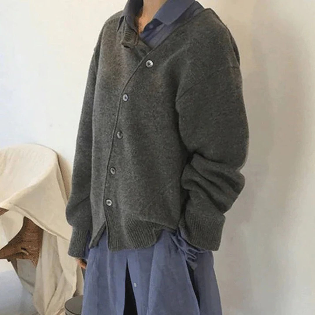 Isabella | Women’s Winter Cozy Asymmetrical Button Cardigan