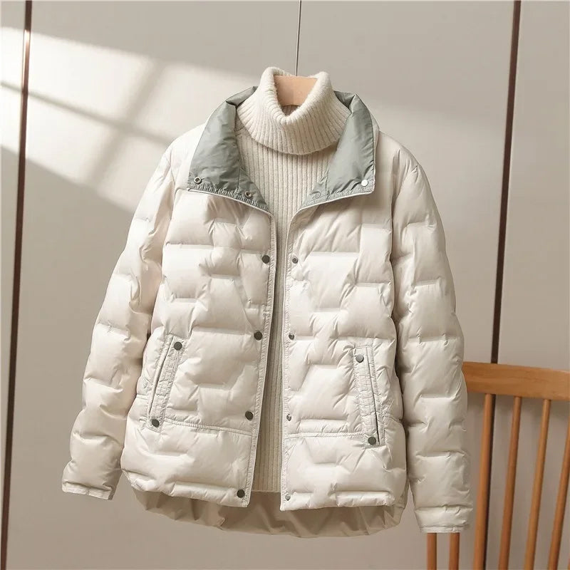 High Collar Quilted Down Jacket