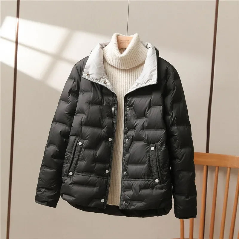 High Collar Quilted Down Jacket