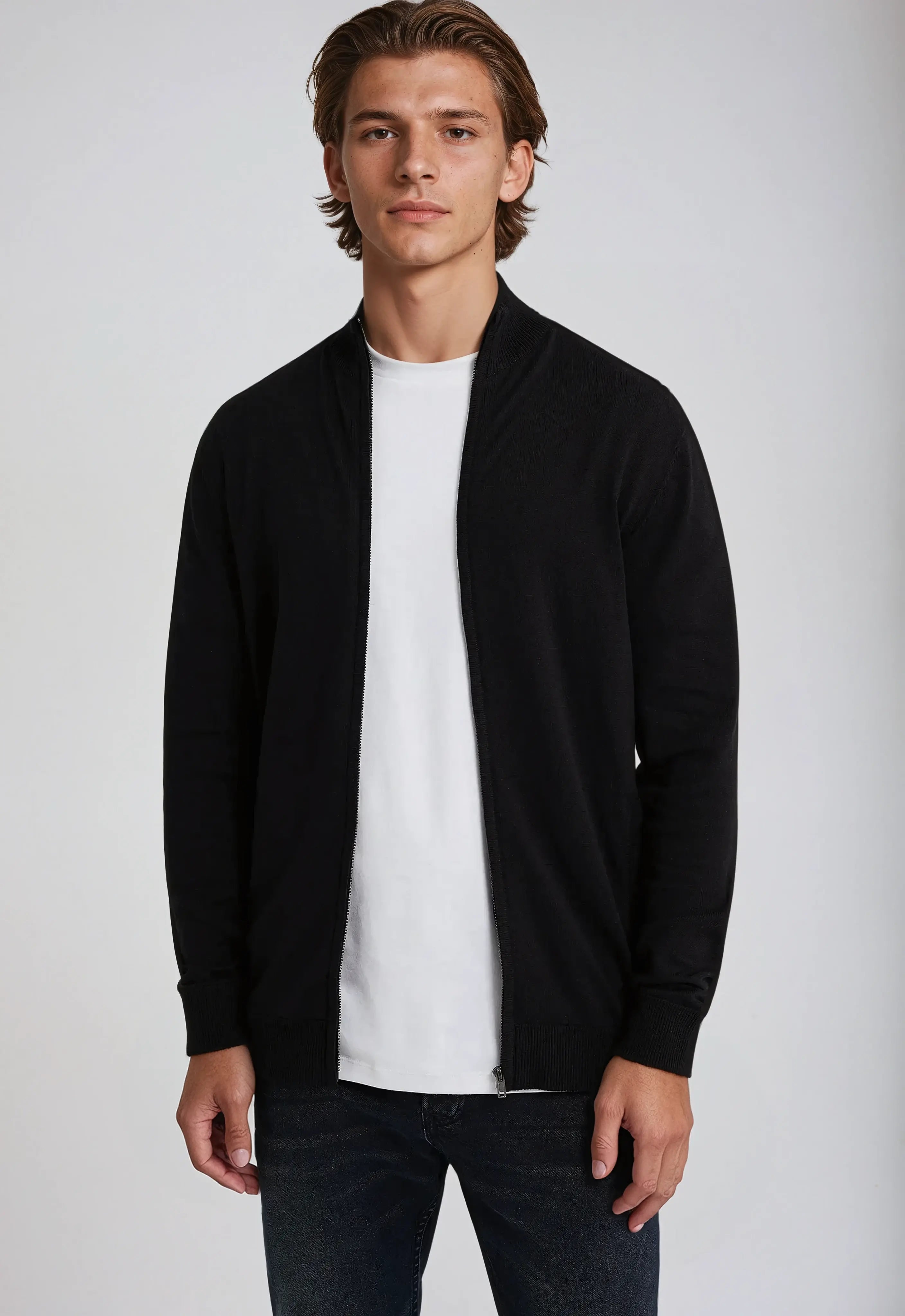 Jacob | Men’s Full Zip High Neck Sweater