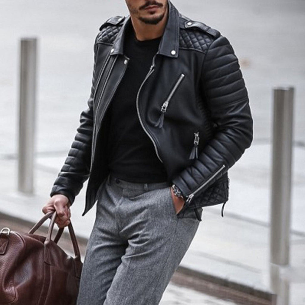 Julian | Men’s Stylish Zip-Up Moto Biker Jacket