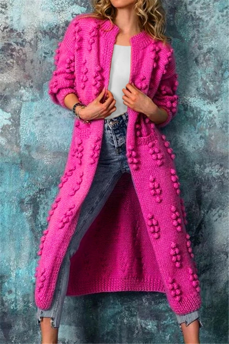 Grace | Women’s Long Knit Open Front Textured Cardigan