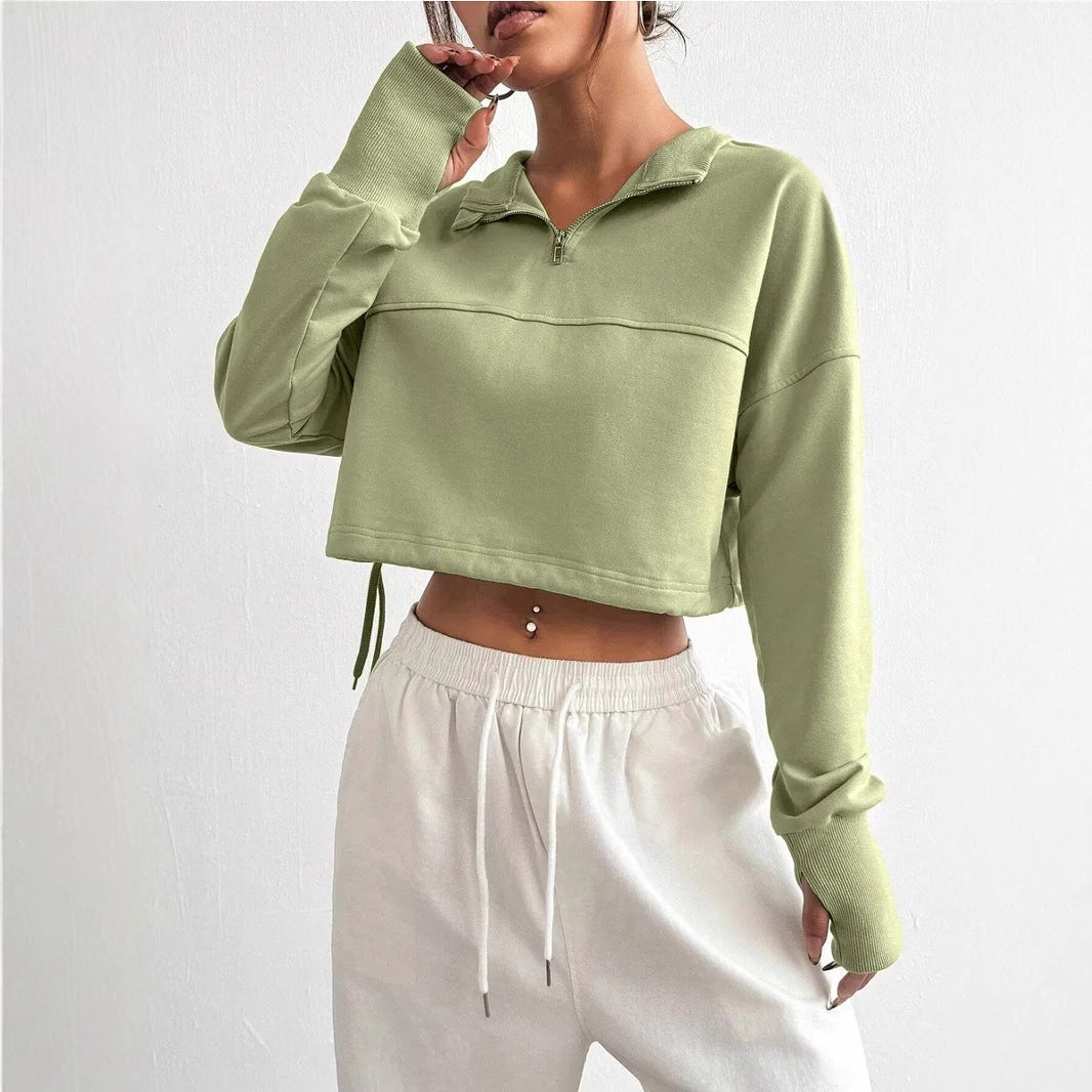 Amelia | Women’s Winter Crop Half-Zip Sweatshirt