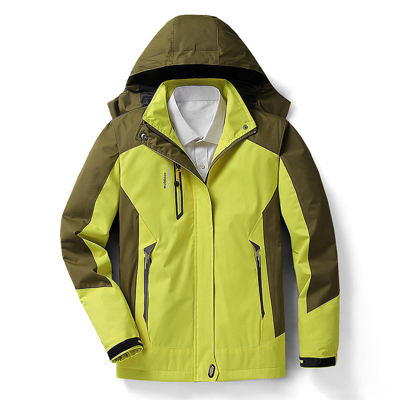 Outdoor Waterproof Jacket with Removable Hood for Women