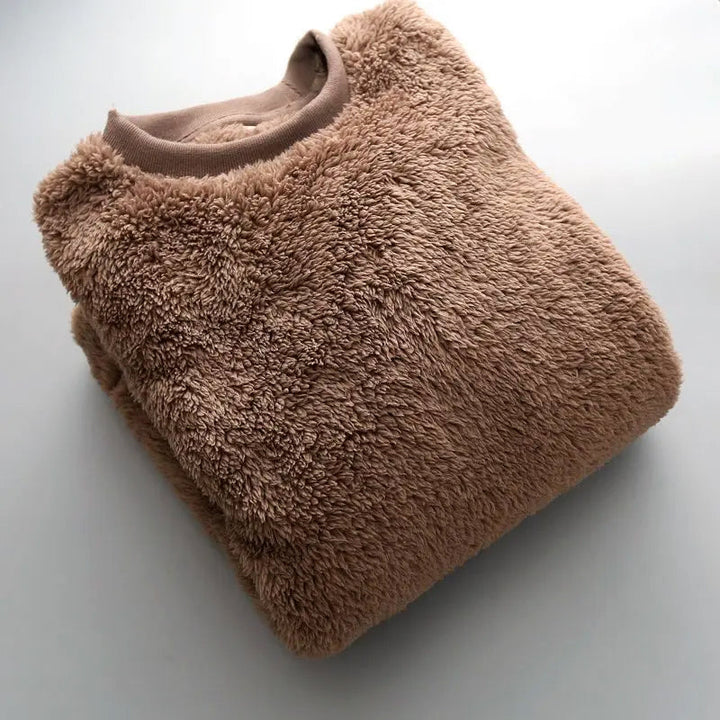 Relaxed Warm Textured Fleece Pullover