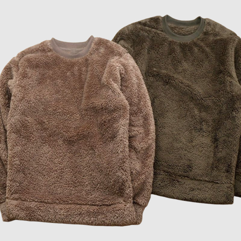 Relaxed Warm Textured Fleece Pullover