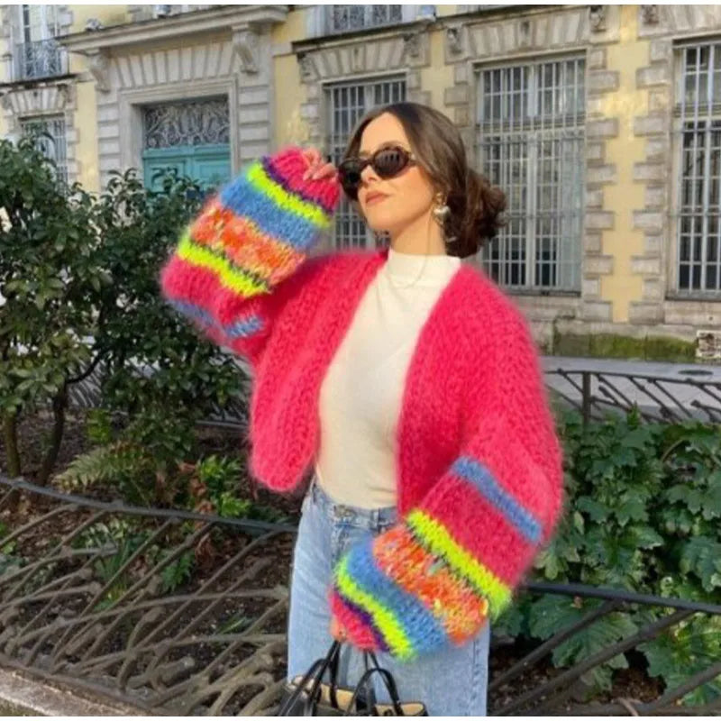 Ashley | Cozy Multicolor Knitted Cardigan for Women