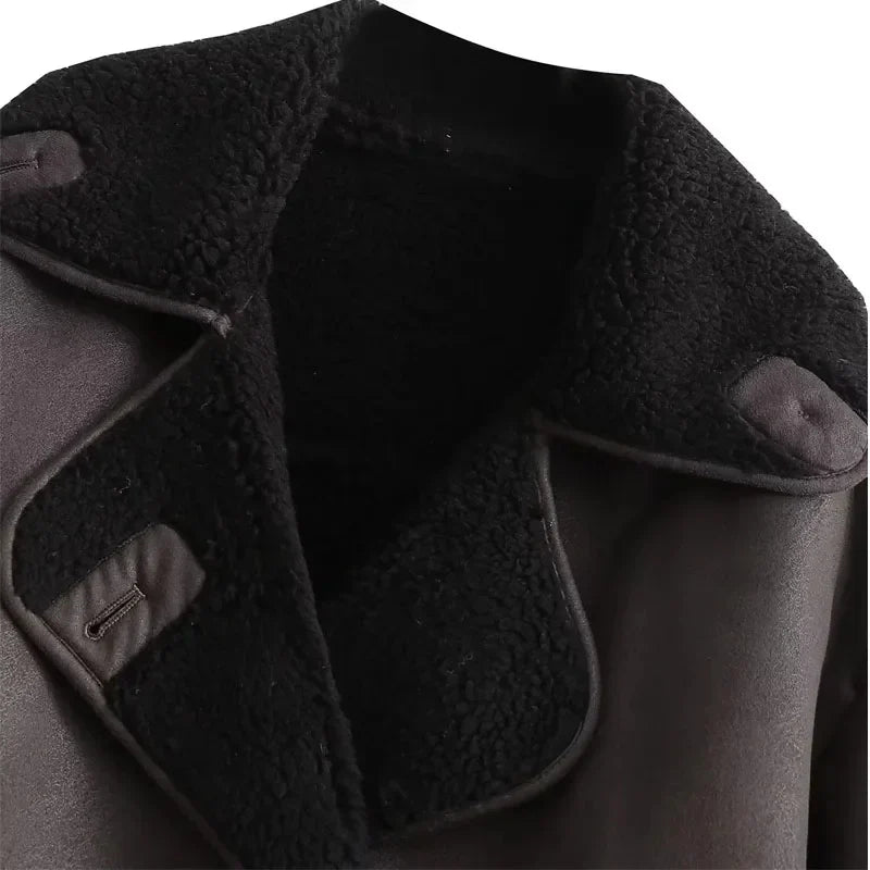 Hazel | Women's Shearling Aviator Jacket