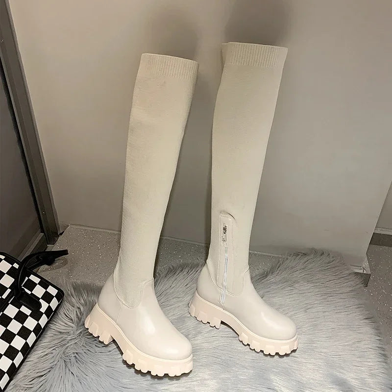 Amelia | Women’s Knee-High Boots with Chunky Sole