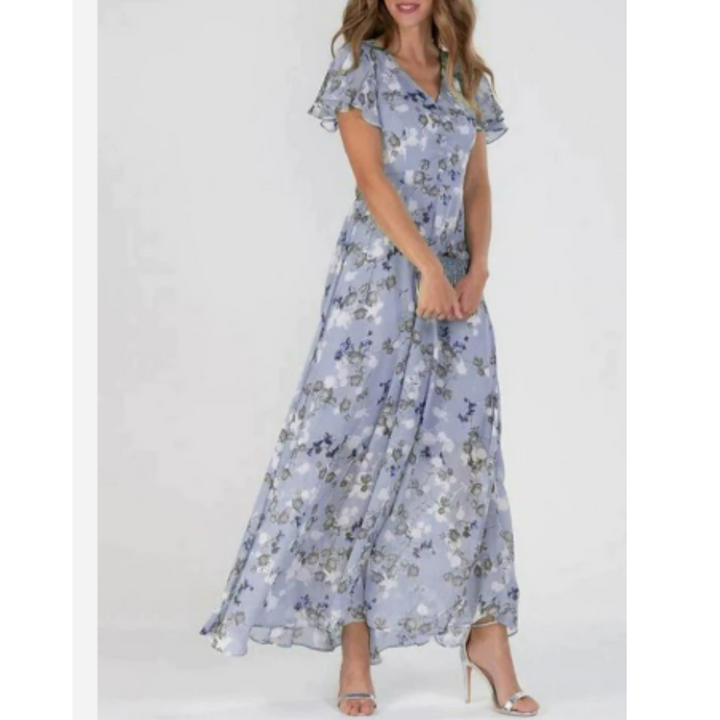 Grace | Women’s Short Sleeve Long Floral Dress