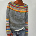 Women’s Fair Isle Knit Sweater with Round Neck