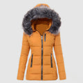 Women’s Hooded Puffer Parka with Faux-Fur Trim