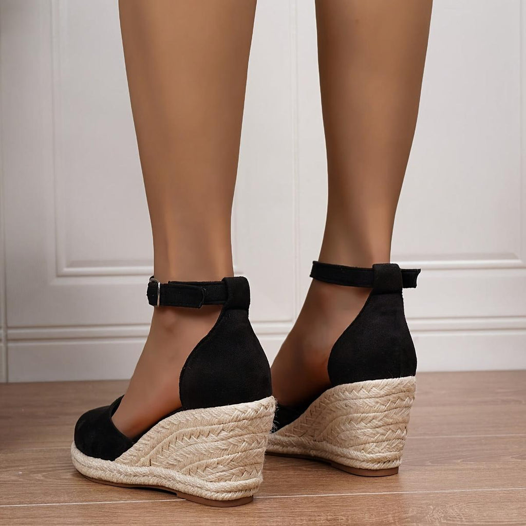 Samantha | Women’s Closed Toe Buckle Wedge Sandals