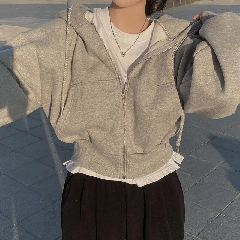 Kaitlyn | Women’s Winter Cropped Zip-Up Hoodie