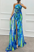 Audrey | Women’s One Shoulder Slit Maxi Dress