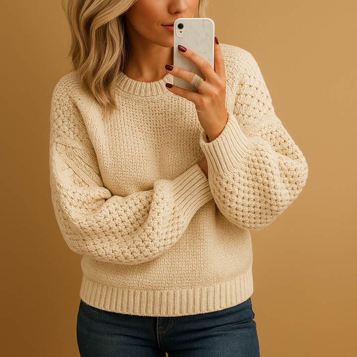 Nicole | Women’s Winter Cozy Textured Knit Sweater