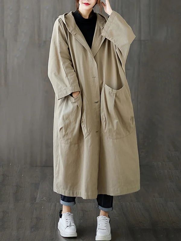 Megan | Oversized Hooded Longline Casual Coat for Women