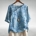 Charlotte | Casual Leaf Print Button Blouse for Women