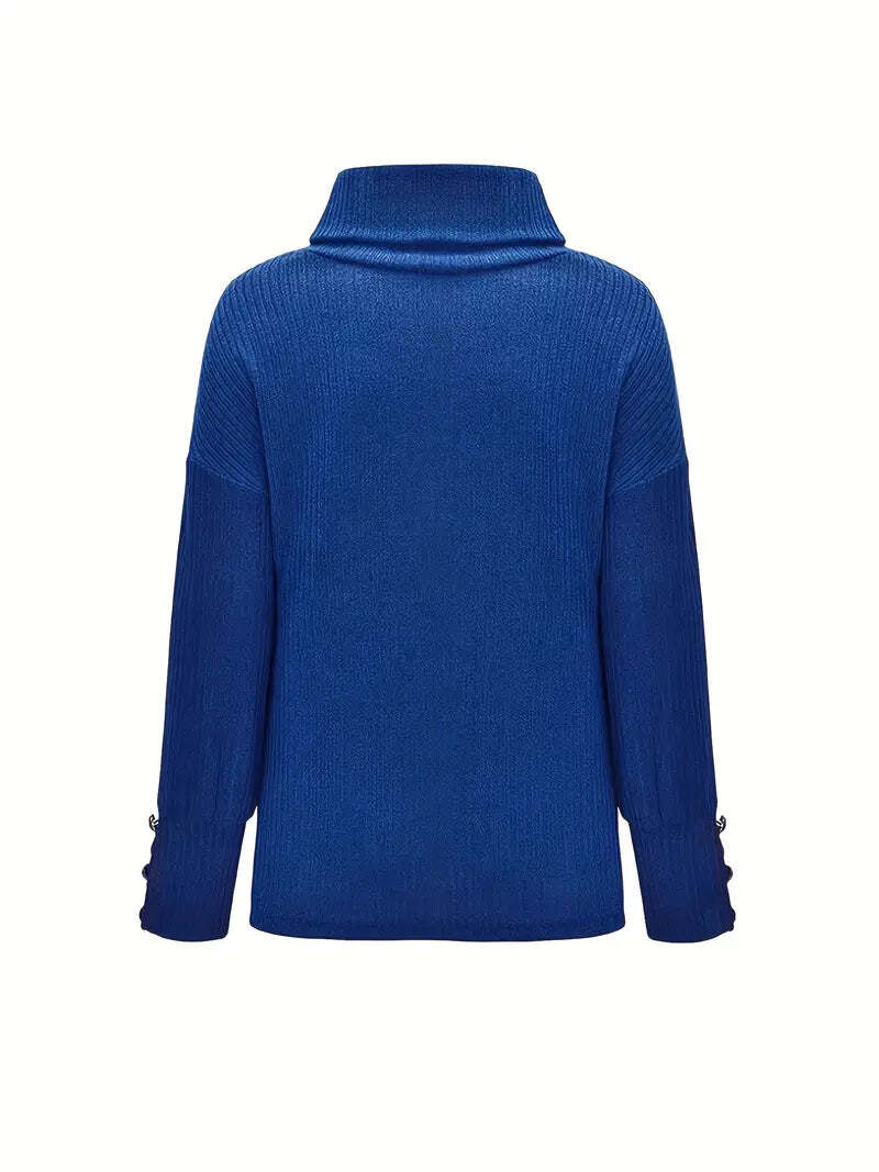 Audrey | Women’s Winter Ribbed Cowl Neck Sweater