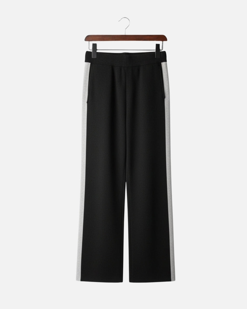 Merino Wool Comfort Pants Two Tone - Black