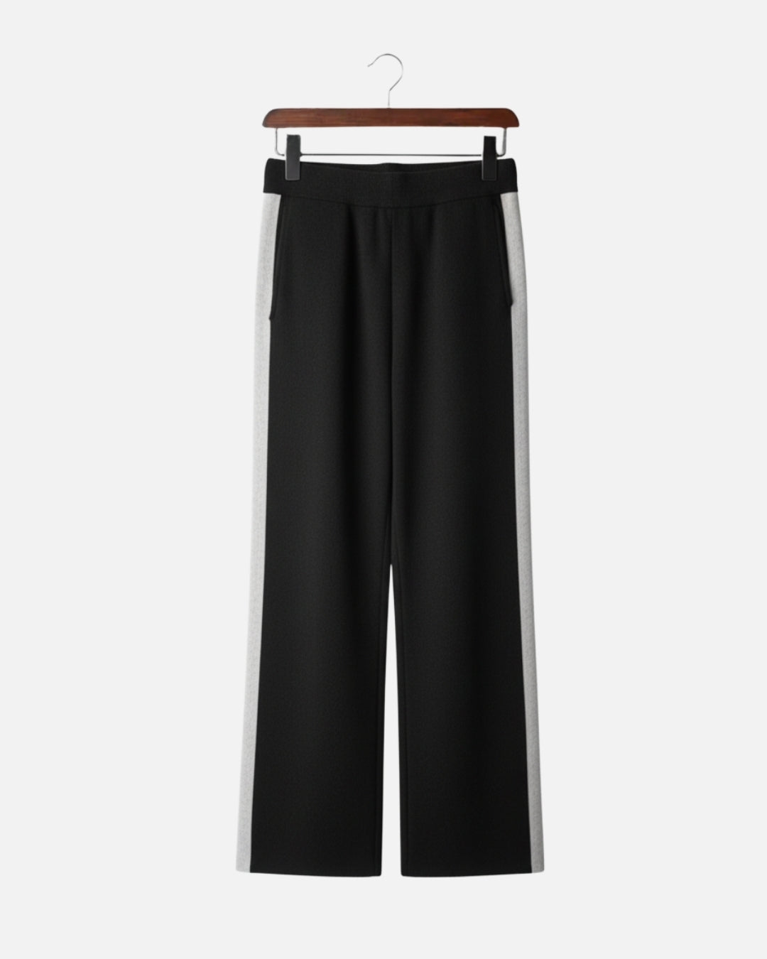 Merino Wool Comfort Pants Two Tone - Black
