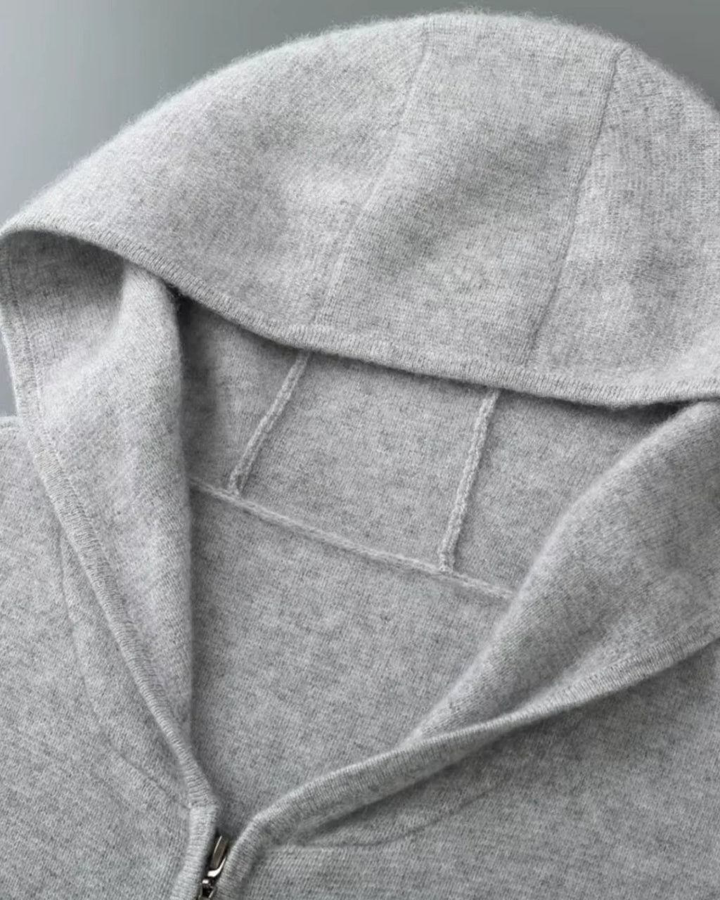 Merino Wool Full-Zip Hoodie Comfort Set - Gray