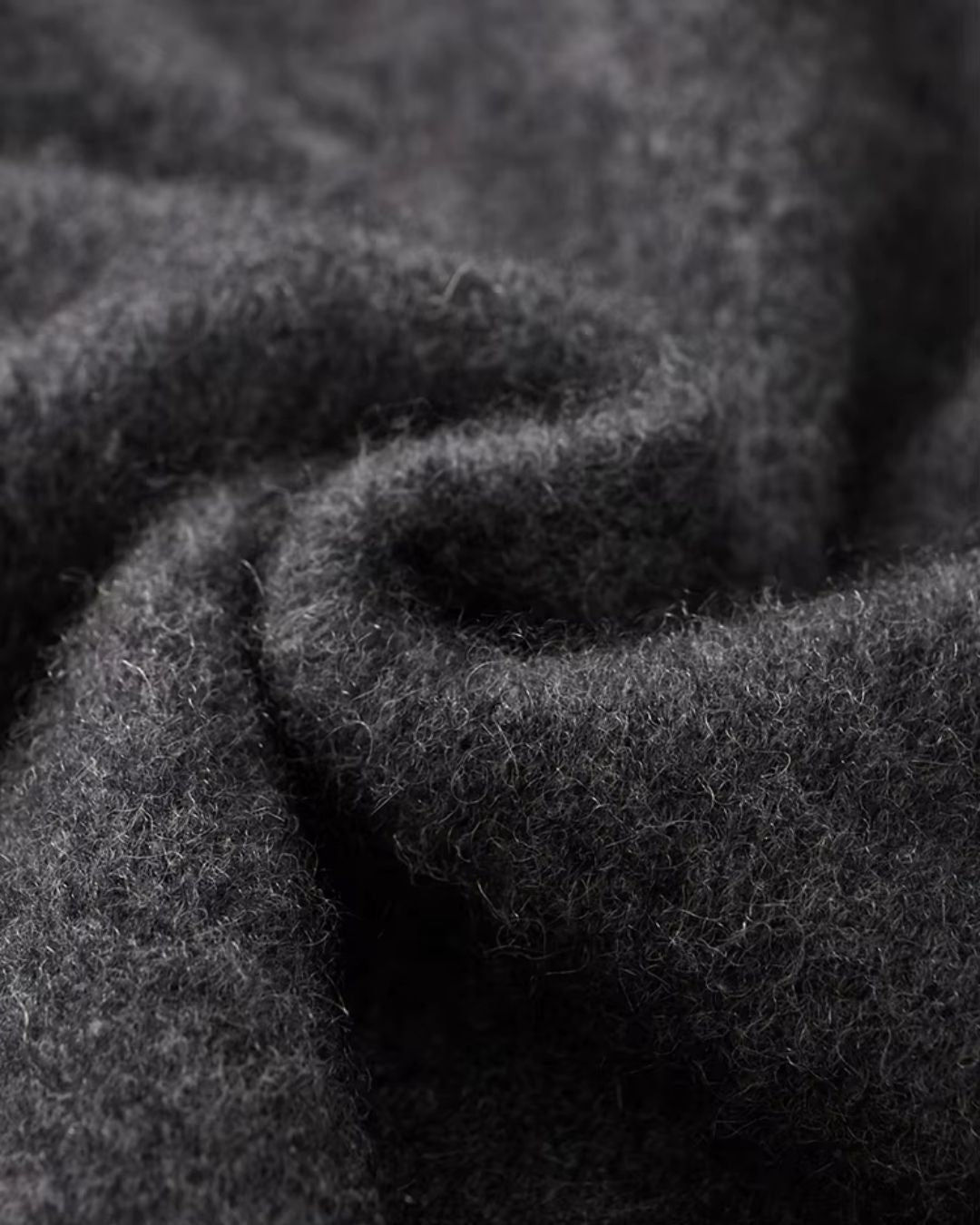 Merino Wool Full-Zip Sweater Two-Tone - Graphite