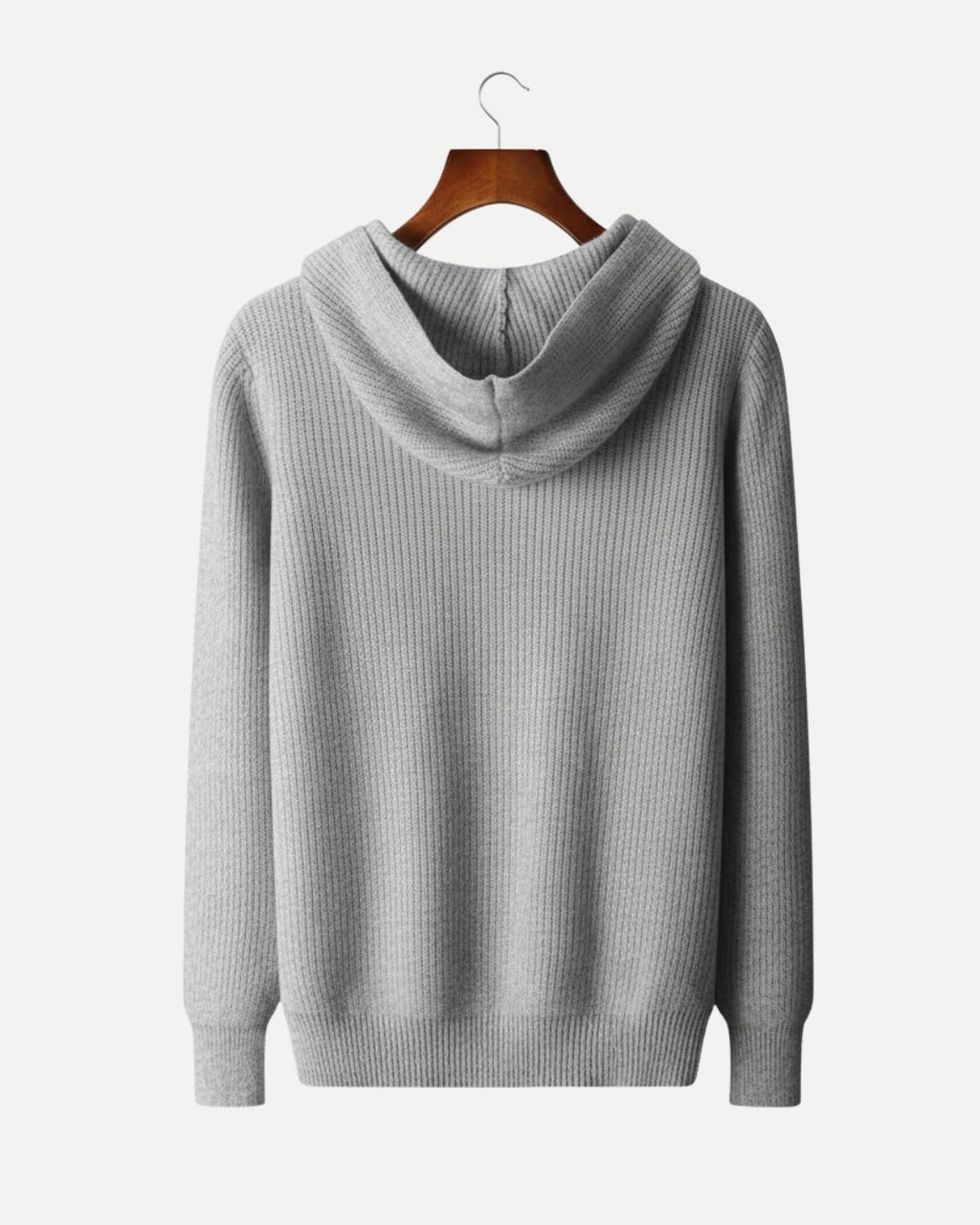 Merino Wool Half Zip Hoodie - Gray