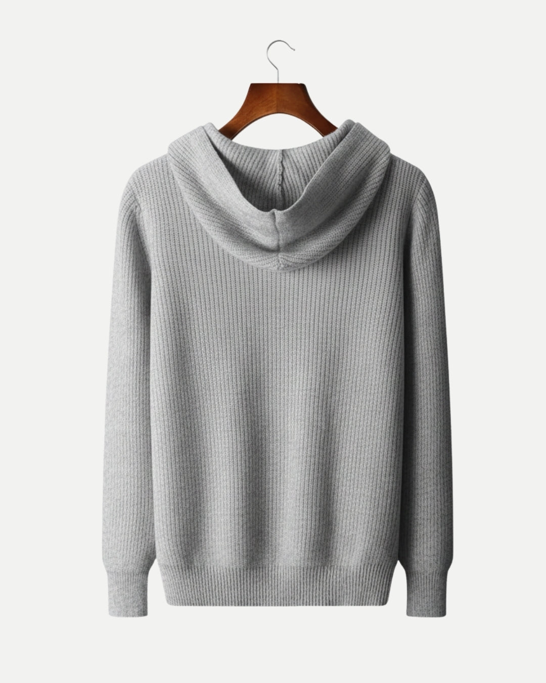 Merino Wool Half Zip Hoodie - Gray