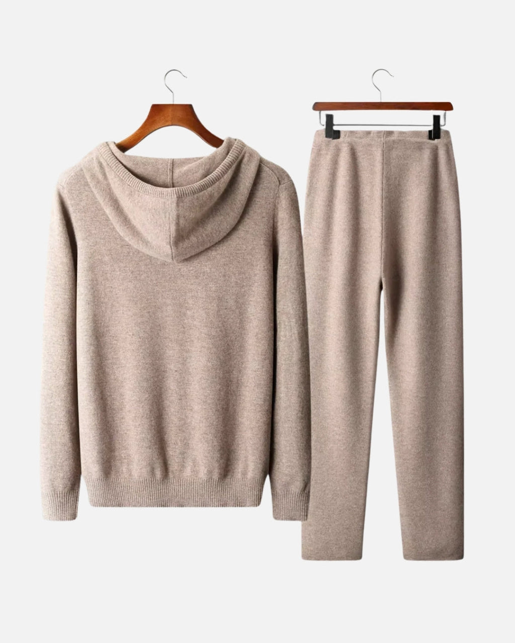 Merino Wool Hoodie Comfort Set - Camel