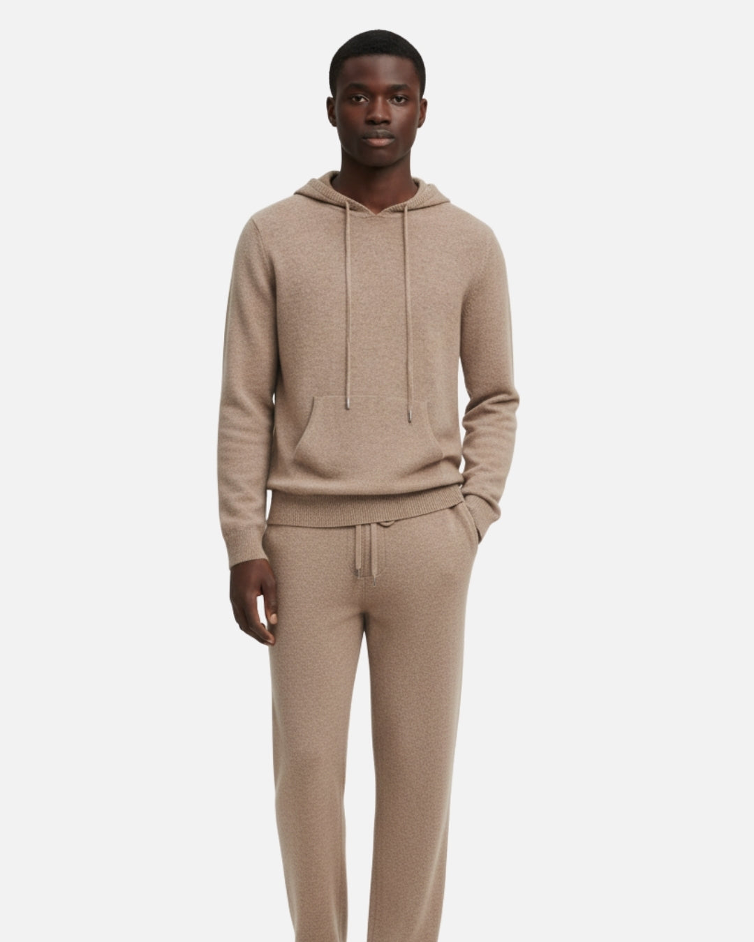 Merino Wool Hoodie Comfort Set - Camel