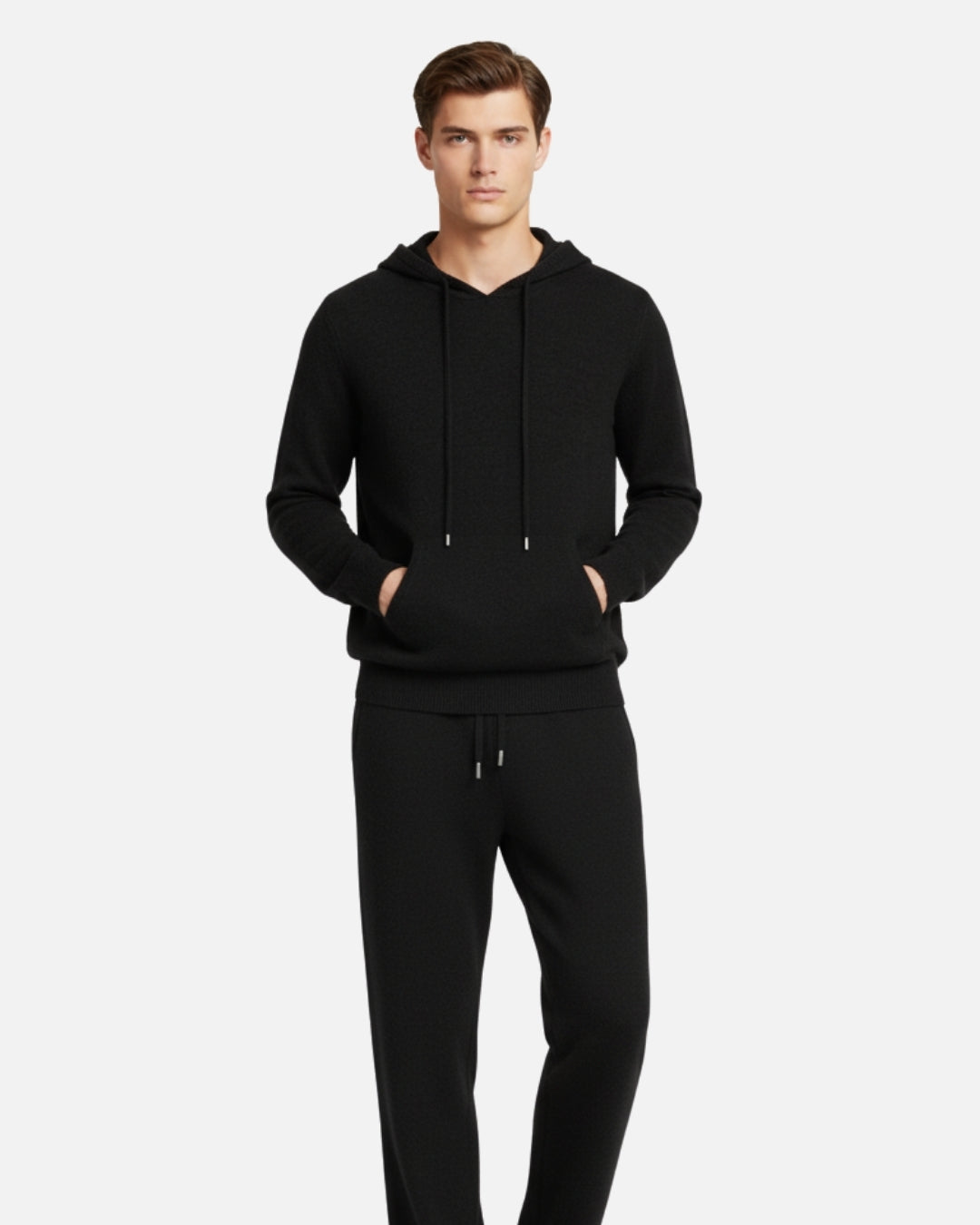 Merino Wool Hoodie Comfort Set - Black